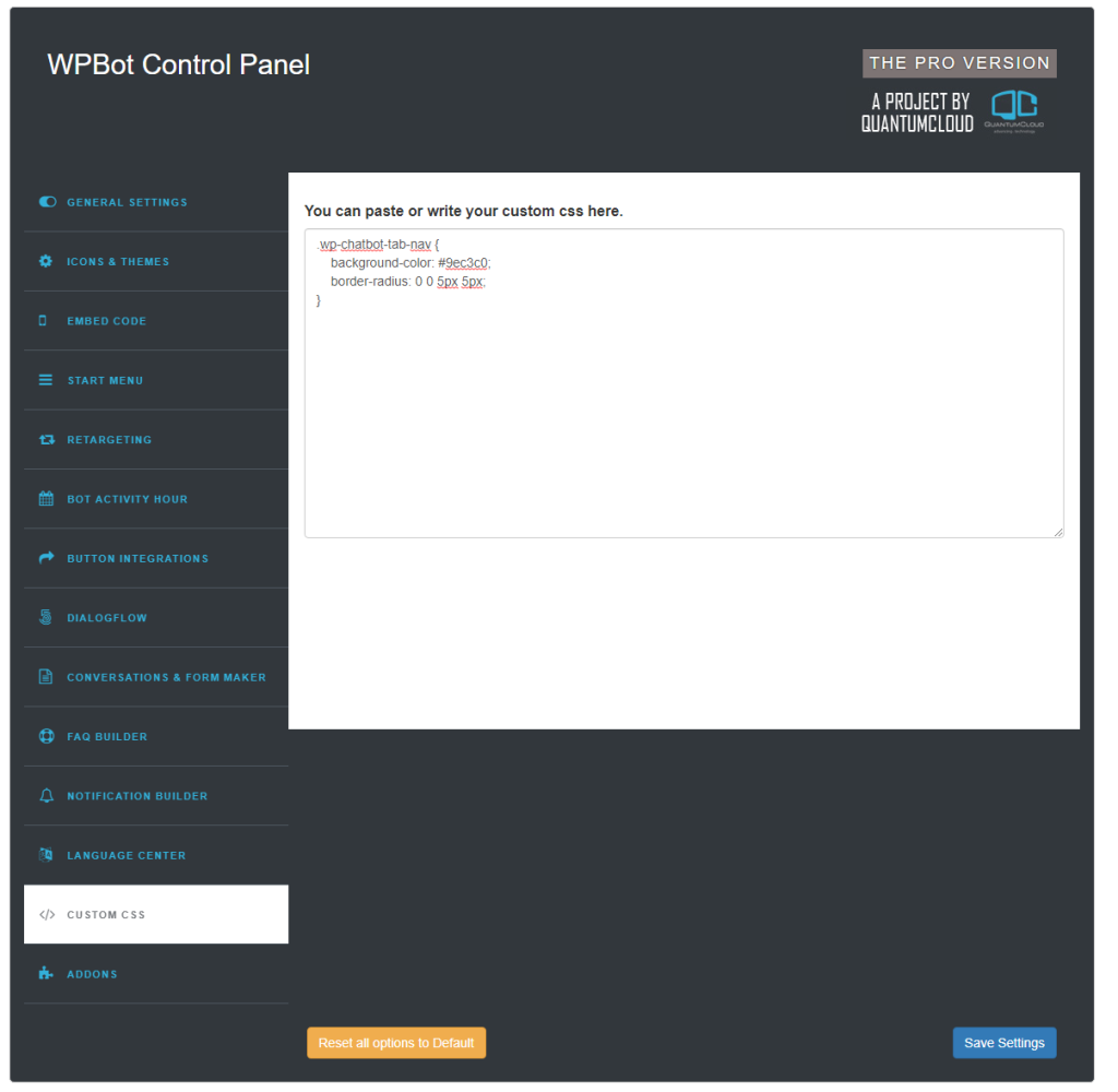 CUSTOM CSS – KBx ChatBot Pro Docs